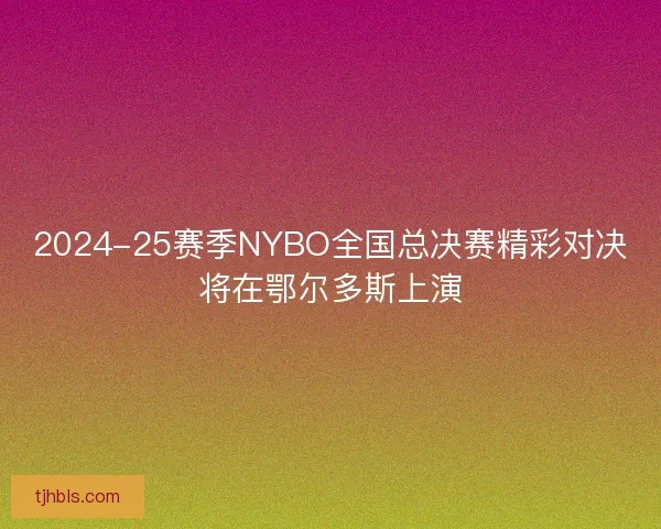 2024-25赛季NYBO全国总决赛精彩对决将在鄂尔多斯上演