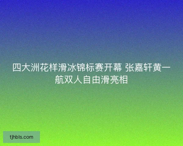 四大洲花样滑冰锦标赛开幕 张嘉轩黄一航双人自由滑亮相